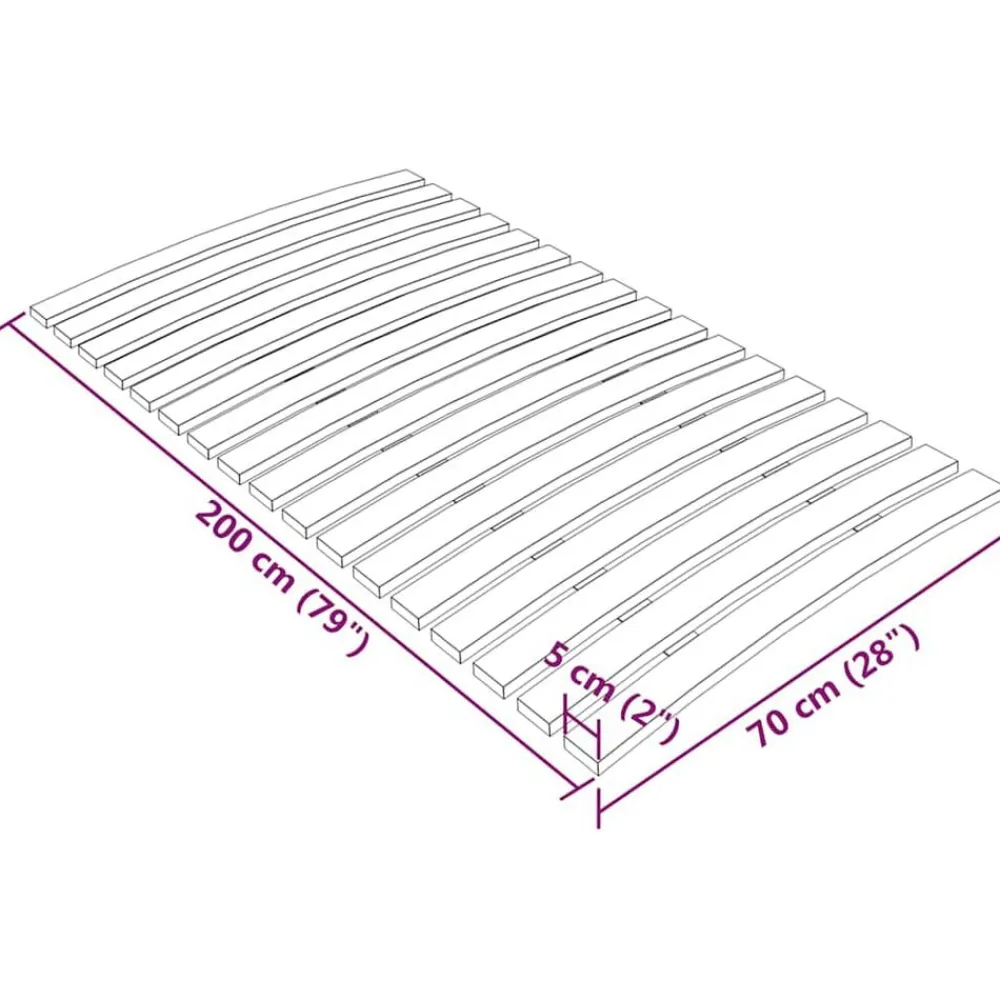 vidaXL Recambio de láminas de cama con 17 láminas (70 x 200 cm) Hot