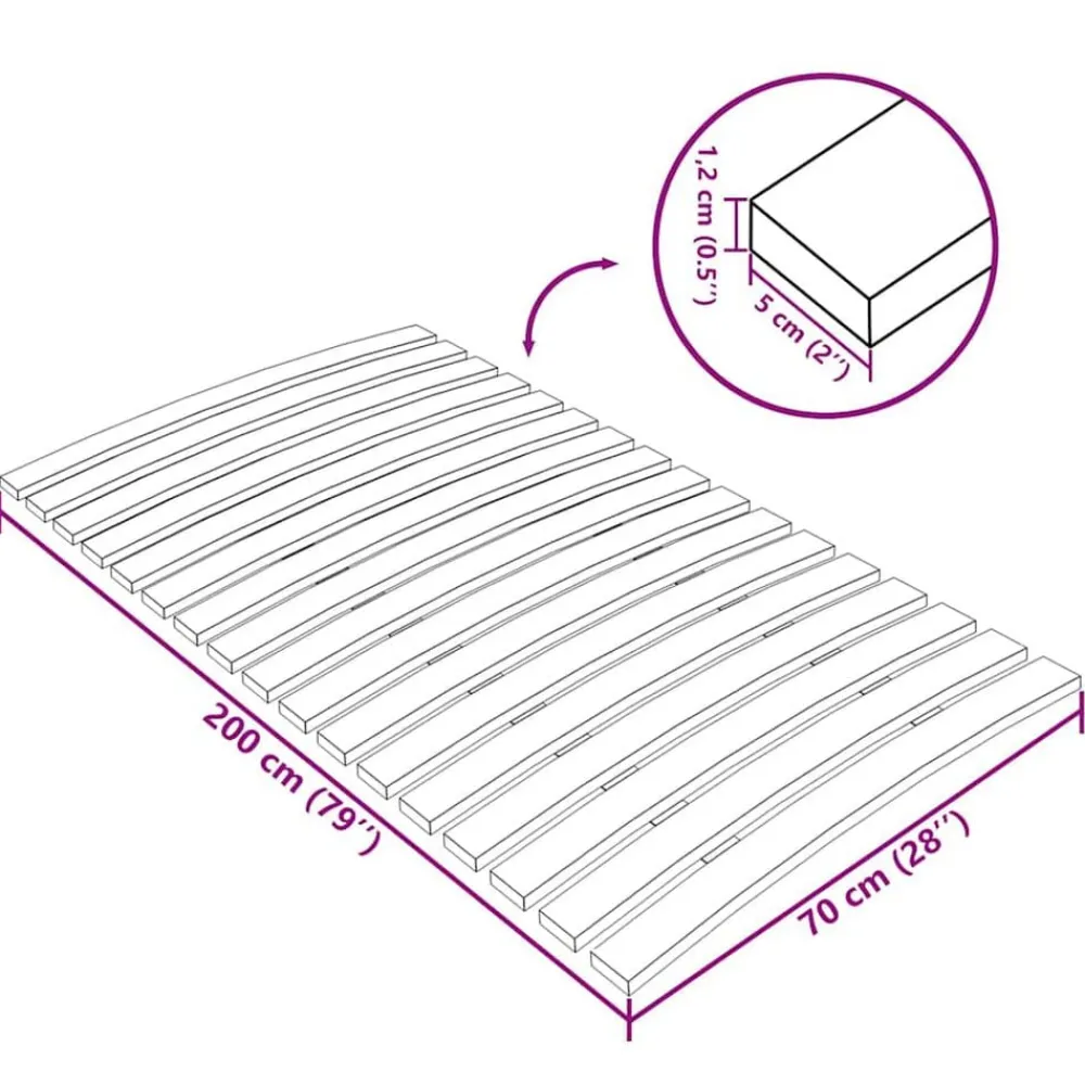 vidaXL Recambio de láminas de cama con 17 láminas (70 x 200 cm) Hot