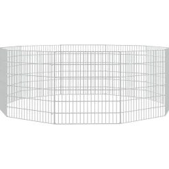 vidaXL Recinto animales corral 10 paneles hierro galvanizado 54x60 cm