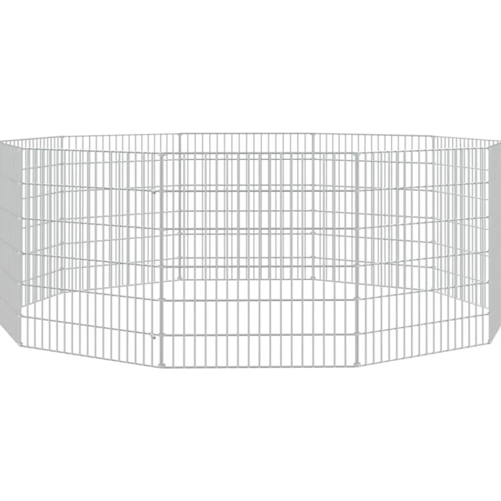 vidaXL Recinto animales corral 10 paneles hierro galvanizado 54x60 cm