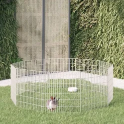 vidaXL Recinto animales corral 10 paneles hierro galvanizado 54x60 cm