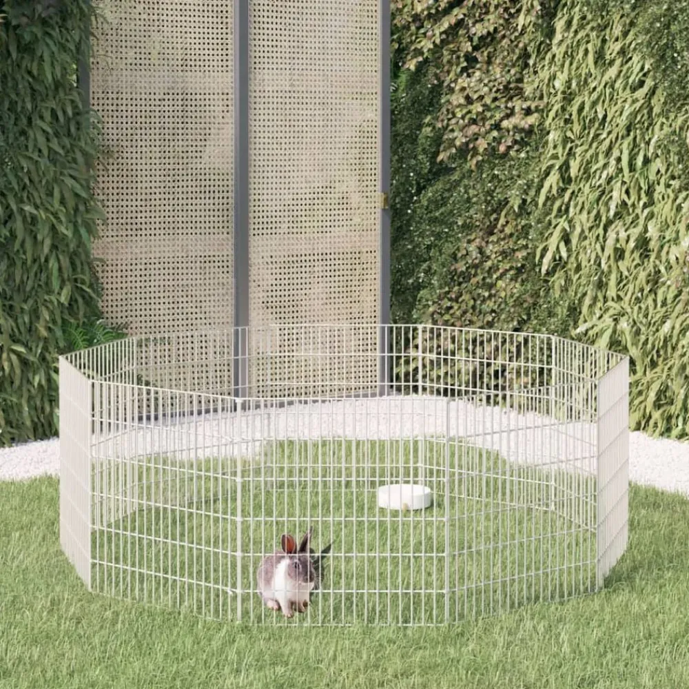 vidaXL Recinto animales corral 10 paneles hierro galvanizado 54x60 cm