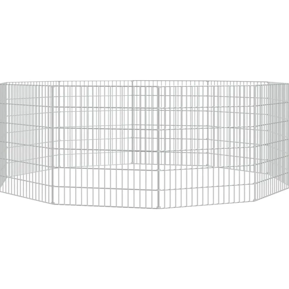 vidaXL Recinto animales corral 10 paneles hierro galvanizado 54x60 cm