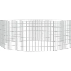 vidaXL Recinto animales corral 10 paneles hierro galvanizado 54x60 cm
