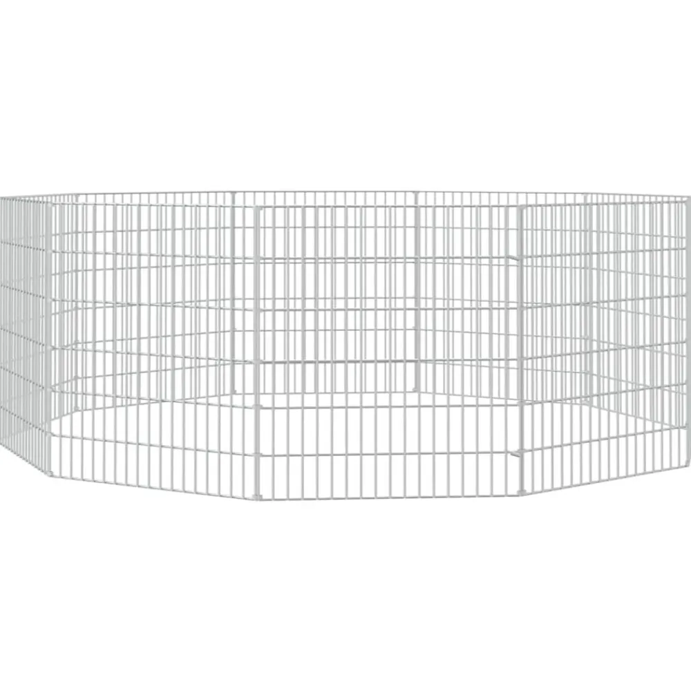 vidaXL Recinto animales corral 10 paneles hierro galvanizado 54x60 cm