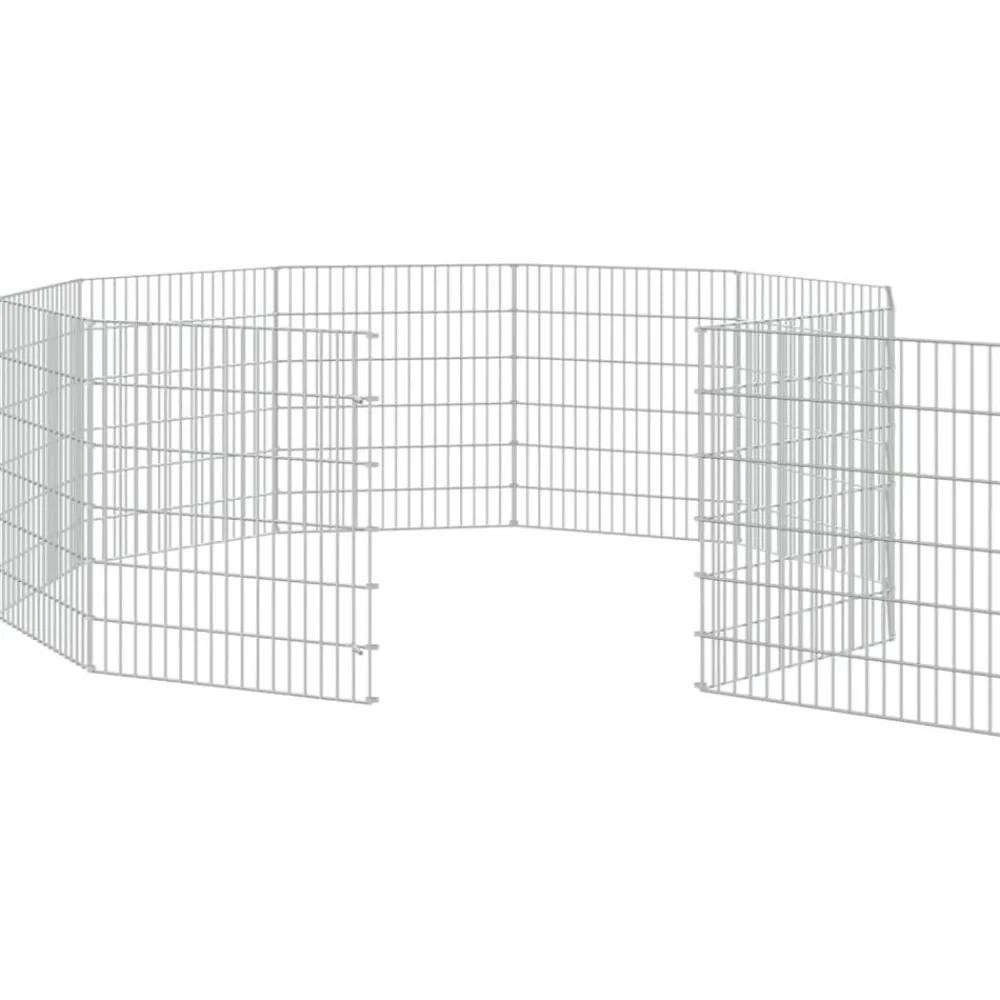 vidaXL Recinto animales corral 10 paneles hierro galvanizado 54x60 cm