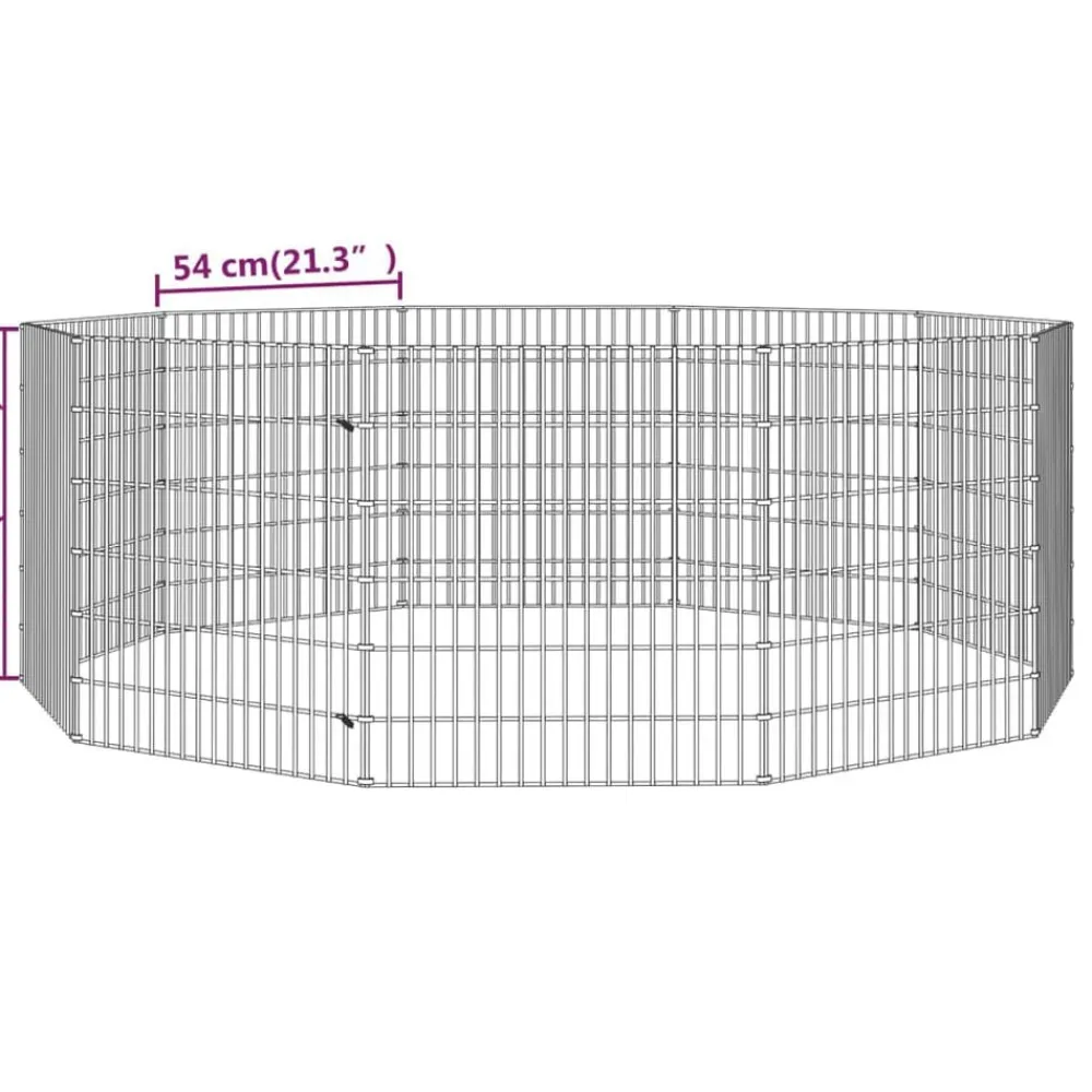 vidaXL Recinto animales corral 10 paneles hierro galvanizado 54x60 cm