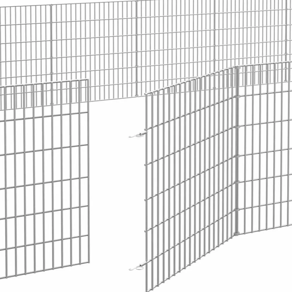 vidaXL Productos Para Mascotas-Recinto corral animales 24 paneles hierro galvanizado 54x60 cm