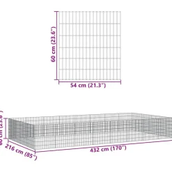 vidaXL Productos Para Mascotas-Recinto corral animales 24 paneles hierro galvanizado 54x60 cm