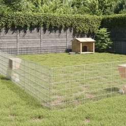 vidaXL Productos Para Mascotas-Recinto corral animales 48 paneles hierro galvanizado 54x60 cm