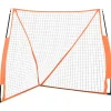 vidaXL Red de béisbol acero y poliéster negro y naranja 183x182x183 cm Sale
