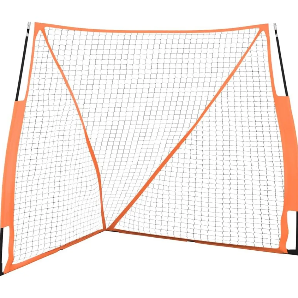 vidaXL Red de béisbol acero y poliéster negro y naranja 183x182x183 cm Sale