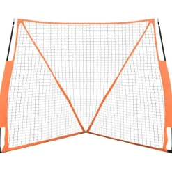 vidaXL Red de béisbol acero y poliéster negro y naranja 183x182x183 cm Sale