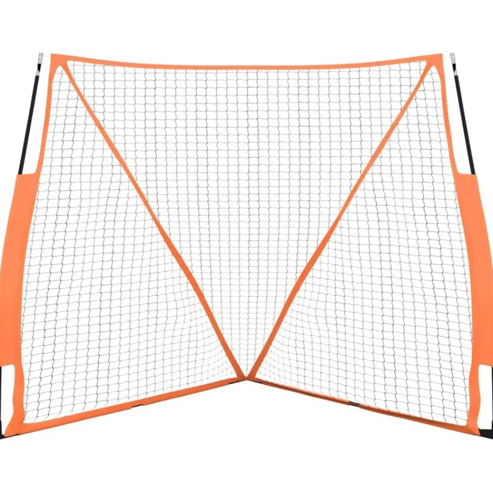 vidaXL Red de béisbol acero y poliéster negro y naranja 183x182x183 cm Sale