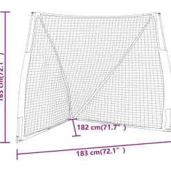 vidaXL Red de béisbol acero y poliéster negro y naranja 183x182x183 cm Sale