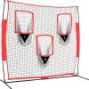 vidaXL Equipamiento Para Atletismo-Red de béisbol portátil poliéster negro y rojo 183x105x183 cm