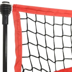 vidaXL Equipamiento Para Atletismo-Red de béisbol portátil poliéster negro y rojo 183x105x183 cm