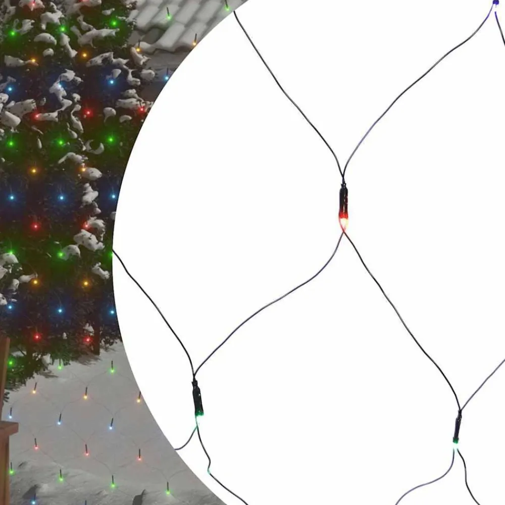 vidaXL Red de luces de Navidad 204 LED colores 3x2 m interior/exterior de colores Hot