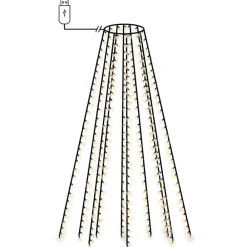 vidaXL Red de luces de árbol de Navidad con 150 LEDs 150 cm Blanco cálido Online