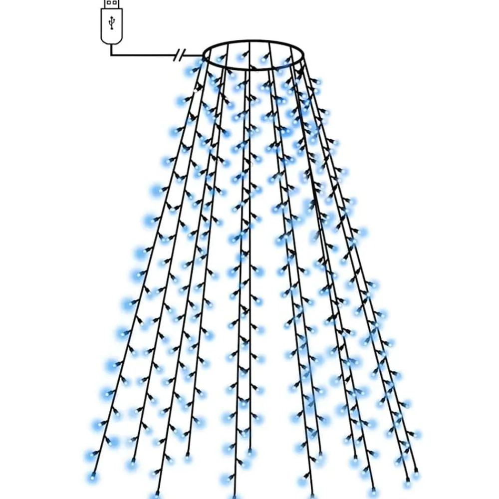 vidaXL Red de luces de árbol de Navidad 150 LEDs 150 cm Azul Sale