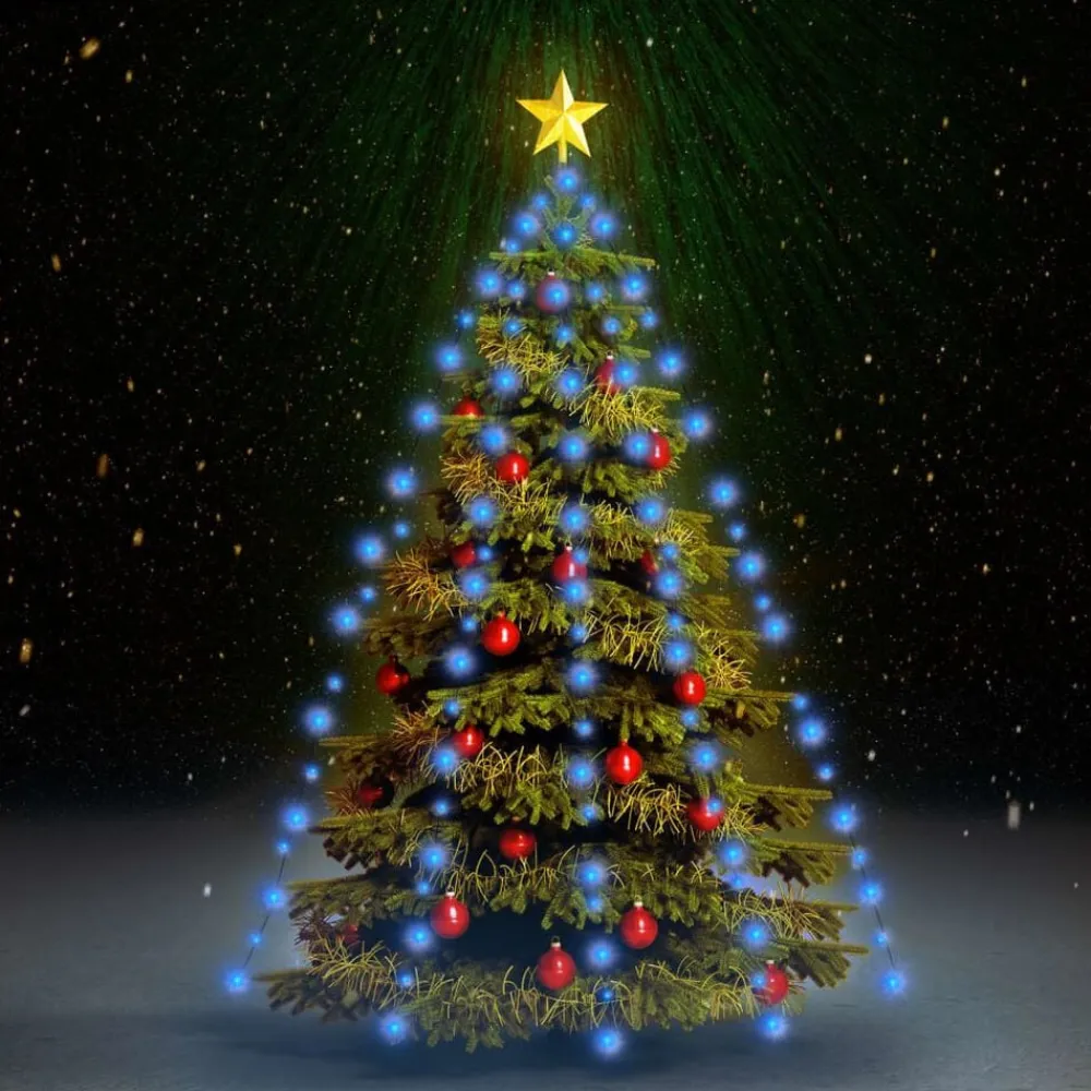 vidaXL Red de luces de árbol de Navidad 150 LEDs 150 cm Azul Sale