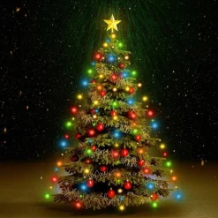 vidaXL Iluminación-Red de luces de árbol de Navidad 150 LEDs de colores 150 cm