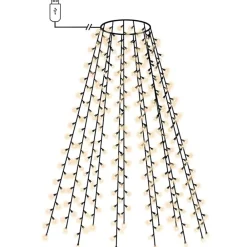 vidaXL Iluminación-Red de luces de árbol de Navidad 150 LEDs blanco frío 150 cm