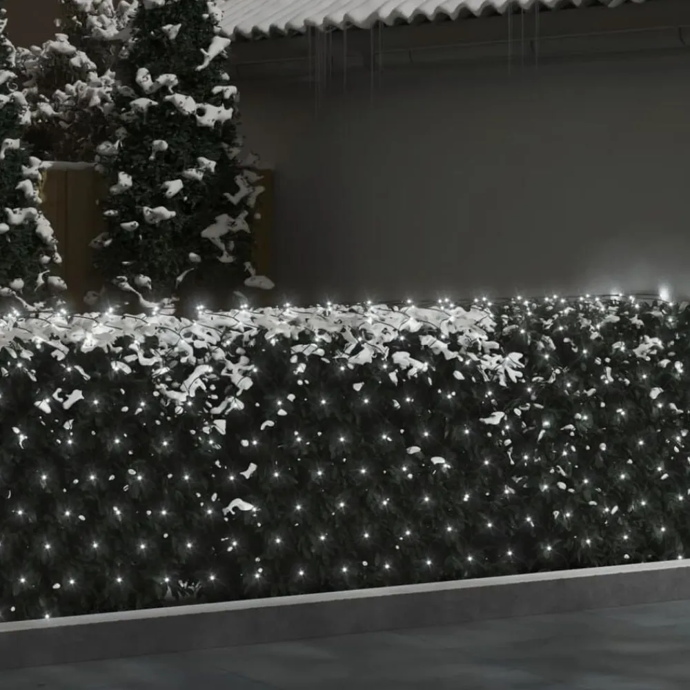 vidaXL Red de luces Navidad 204 LED blanco frío 3x2m interior/exterior Blanco frío Best