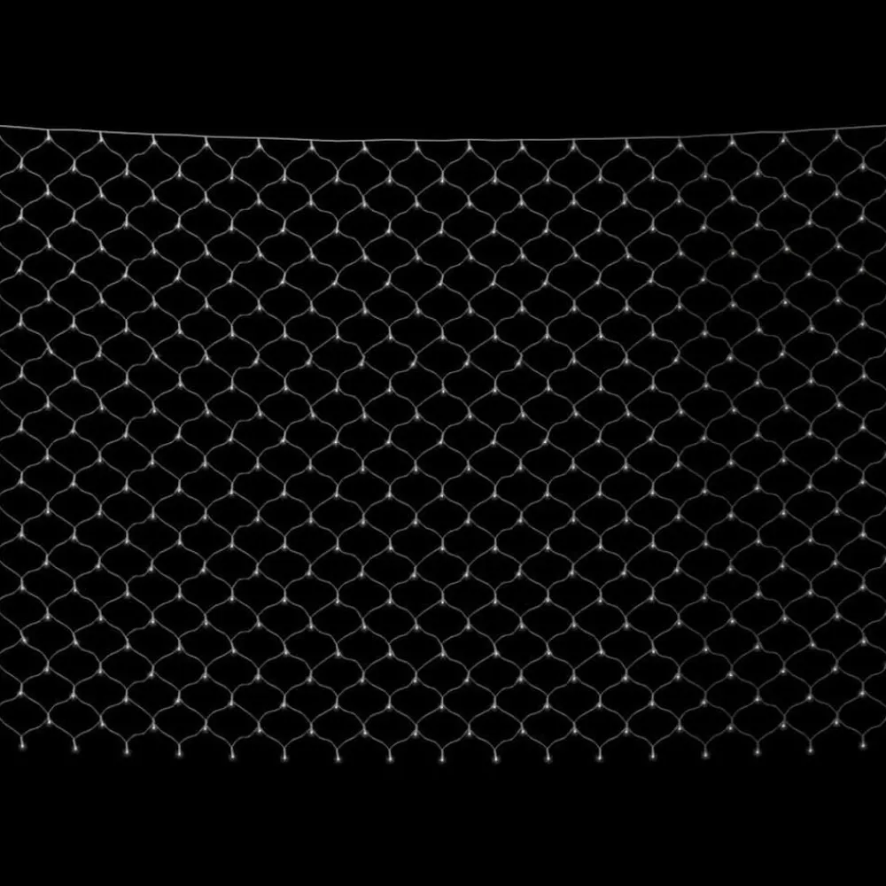 vidaXL Red de luces Navidad 204 LED blanco frío 3x2m interior/exterior Blanco frío Best