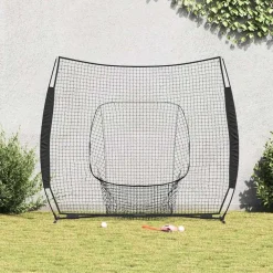 vidaXL Equipamiento Para Atletismo-Red de práctica de béisbol Negro 250 x 106 x 209 cm Poliéster
