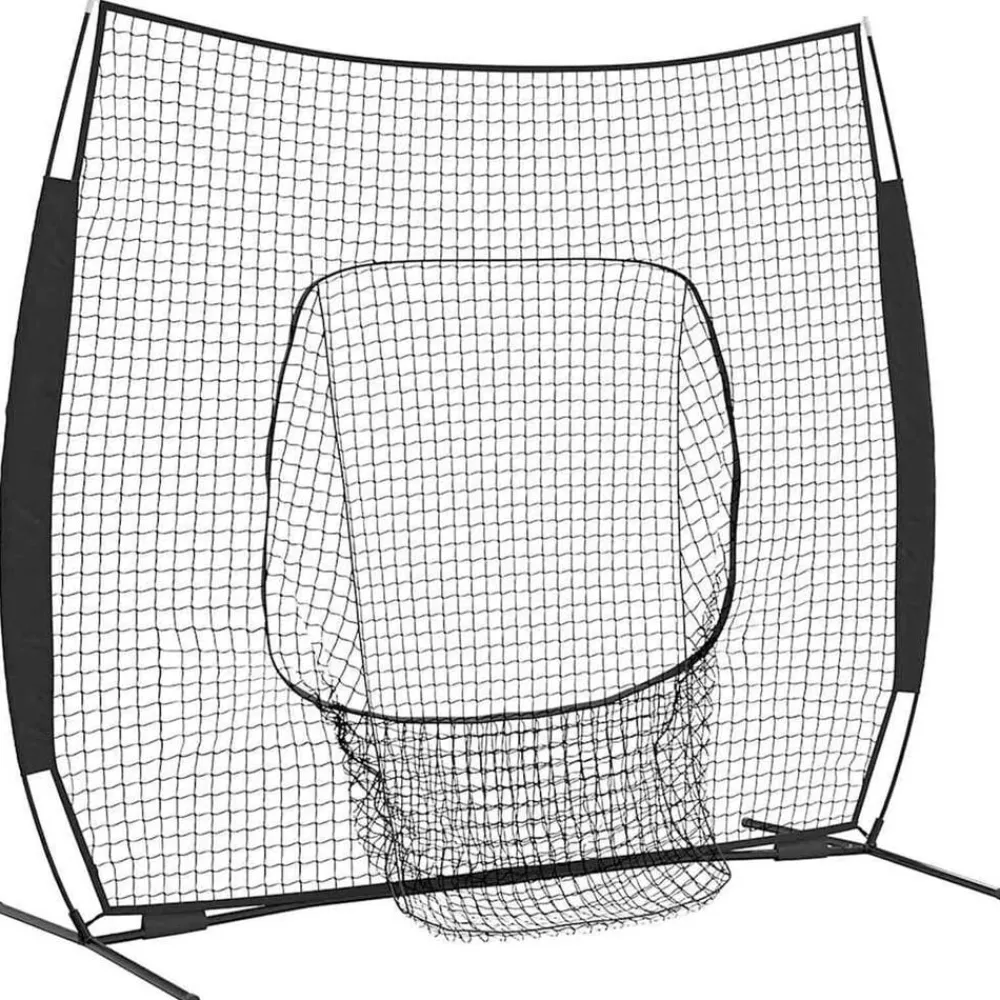 vidaXL Equipamiento Para Atletismo-Red de práctica de béisbol Negro 250 x 106 x 209 cm Poliéster