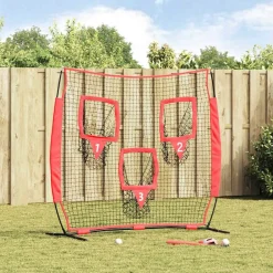 vidaXL Red de práctica de béisbol Negro 214,5 x 89,5 x 181 cm Clearance