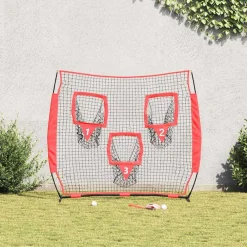 vidaXL Red de práctica de béisbol Negro 214,5 x 89,5 x 181 cm Clearance