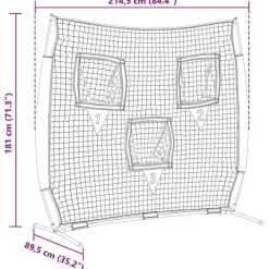 vidaXL Red de práctica de béisbol Negro 214,5 x 89,5 x 181 cm Clearance