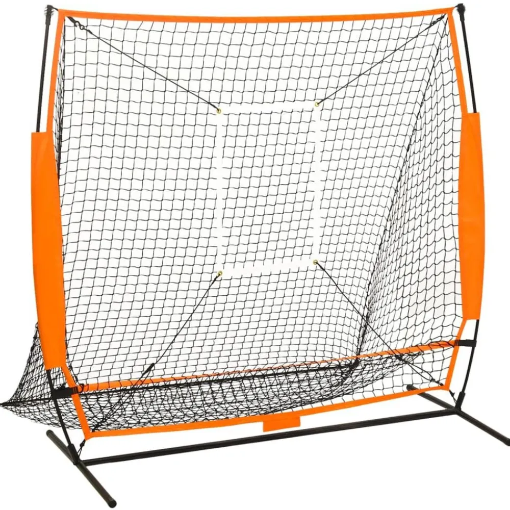 vidaXL Equipamiento Para Atletismo-Red de práctica multideporte beisbol negra 174x76x158,5 cm