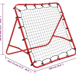vidaXL Equipamiento Para Atletismo-Red de rebote ajustable para fútbol 100 x 100 cm