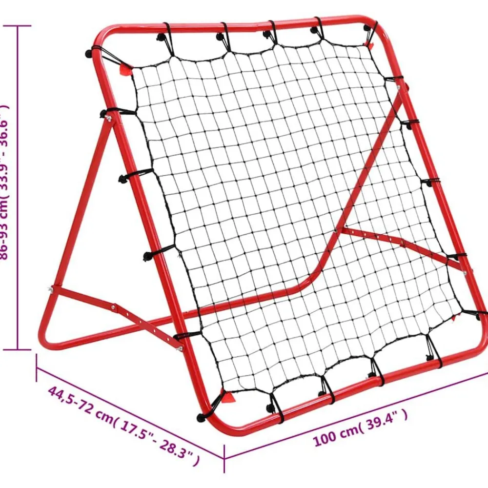 vidaXL Equipamiento Para Atletismo-Red de rebote ajustable para fútbol 100 x 100 cm