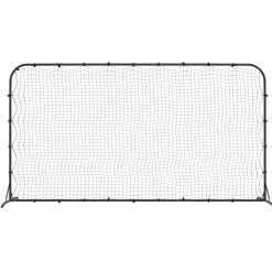 vidaXL Equipamiento Para Atletismo-Red de rebote de fútbol HDPE negrp 366x90x183 cm