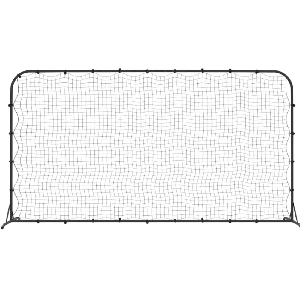vidaXL Equipamiento Para Atletismo-Red de rebote de fútbol HDPE negrp 366x90x183 cm
