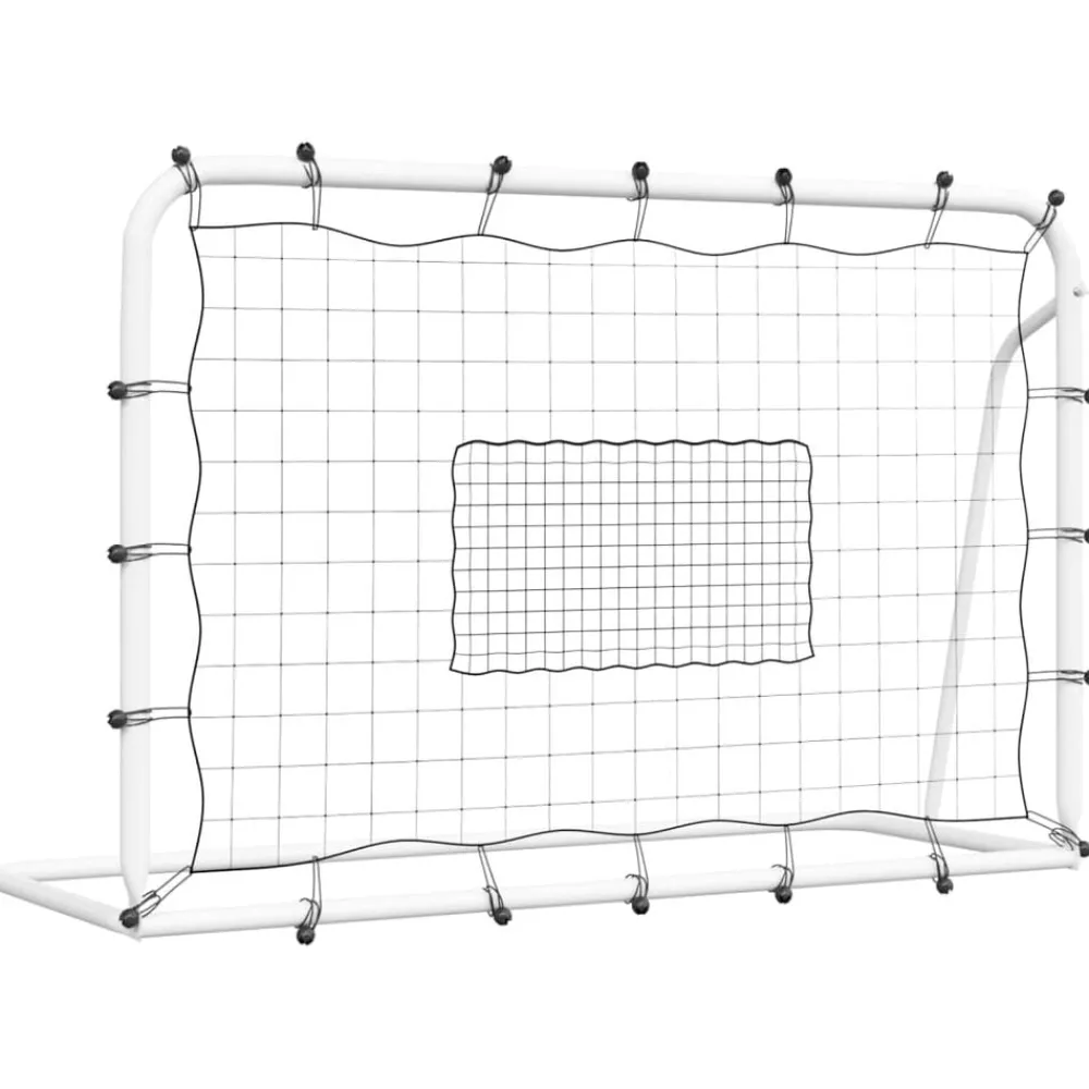vidaXL Equipamiento Para Atletismo-Red de rebote de fútbol acero y PE blanco y negro 184x61x123 cm