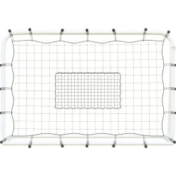 vidaXL Equipamiento Para Atletismo-Red de rebote de fútbol acero y PE blanco y negro 184x61x123 cm