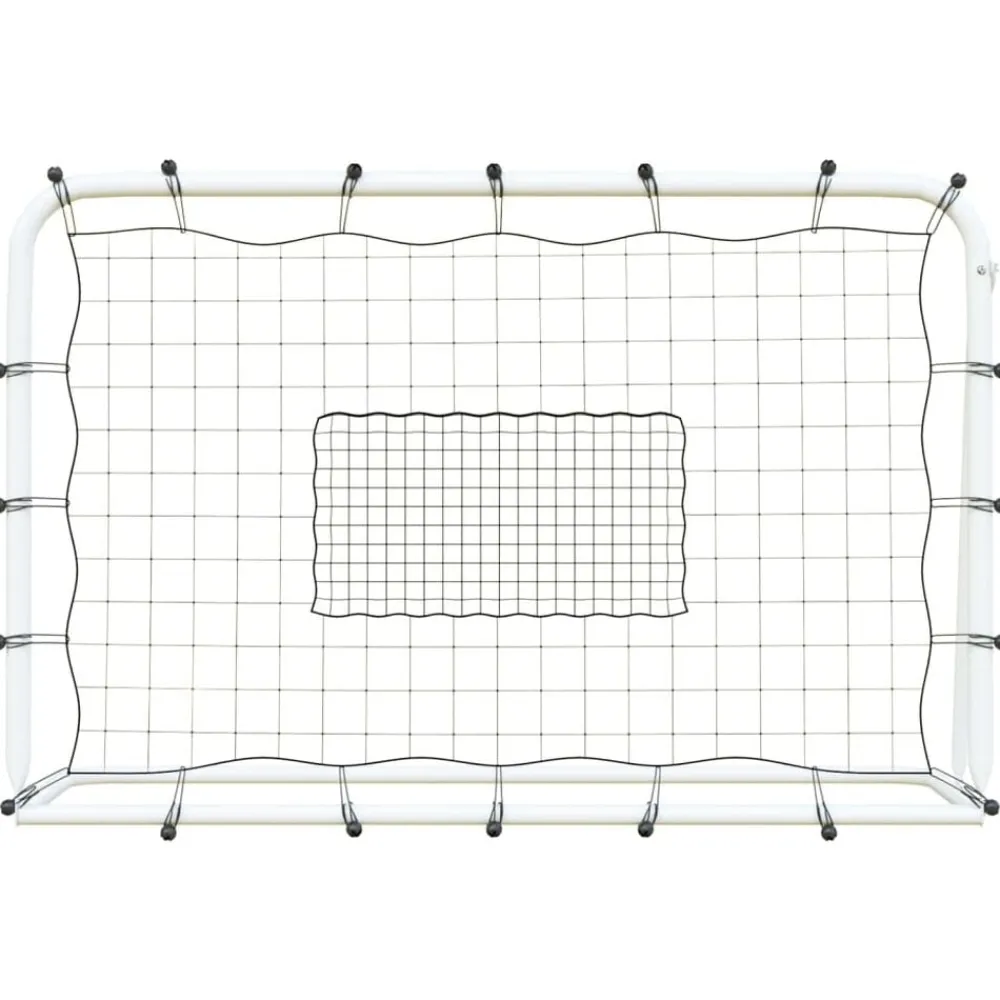 vidaXL Equipamiento Para Atletismo-Red de rebote de fútbol acero y PE blanco y negro 184x61x123 cm