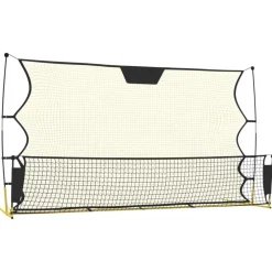 vidaXL Equipamiento Para Atletismo-Red de rebote de fútbol poliéster negro y amarillo 183x85x120cm
