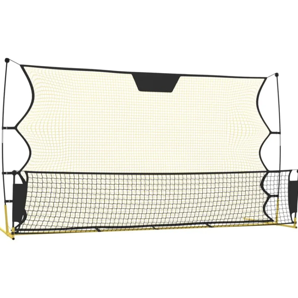 vidaXL Equipamiento Para Atletismo-Red de rebote de fútbol poliéster negro y amarillo 183x85x120cm