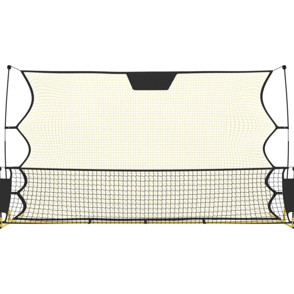 vidaXL Equipamiento Para Atletismo-Red de rebote de fútbol poliéster negro y amarillo 183x85x120cm