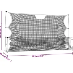 vidaXL Equipamiento Para Atletismo-Red de rebote de fútbol poliéster negro y amarillo 183x85x120cm