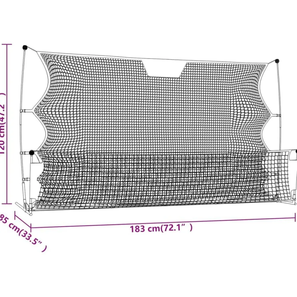 vidaXL Equipamiento Para Atletismo-Red de rebote de fútbol poliéster negro y amarillo 183x85x120cm