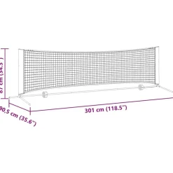 vidaXL Equipamiento Para Atletismo-Red de tenis Manual Negro y rojo 301 x 90,5 x 87 cm Poliéster