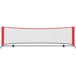 vidaXL Equipamiento Para Atletismo-Red de tenis Manual Negro y rojo 301 x 90,5 x 87 cm Poliéster
