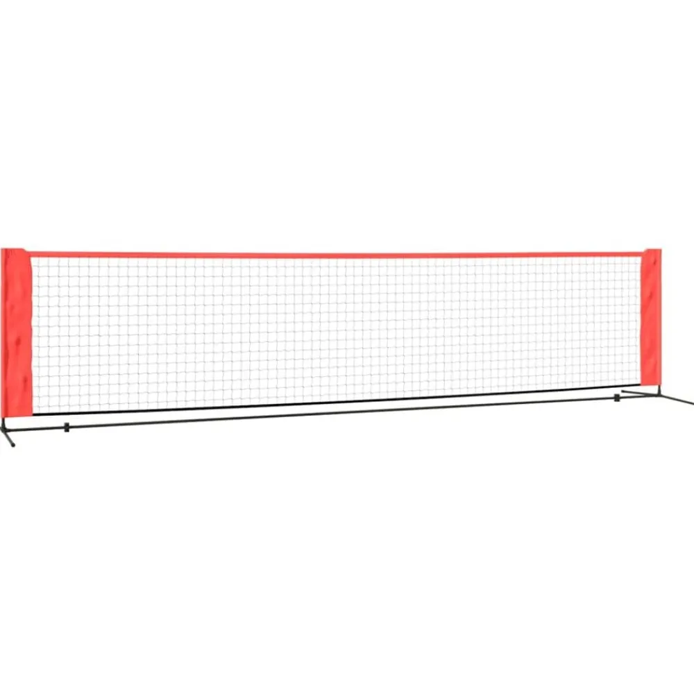 vidaXL Red de tenis poliéster negro y rojo 400x100x87 cm Sale